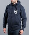 Scramble Brush Logo Zip Hoody - Navy Blue