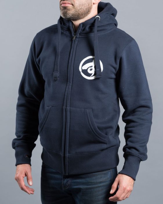 Scramble Brush Logo Zip Hoody - Navy Blue