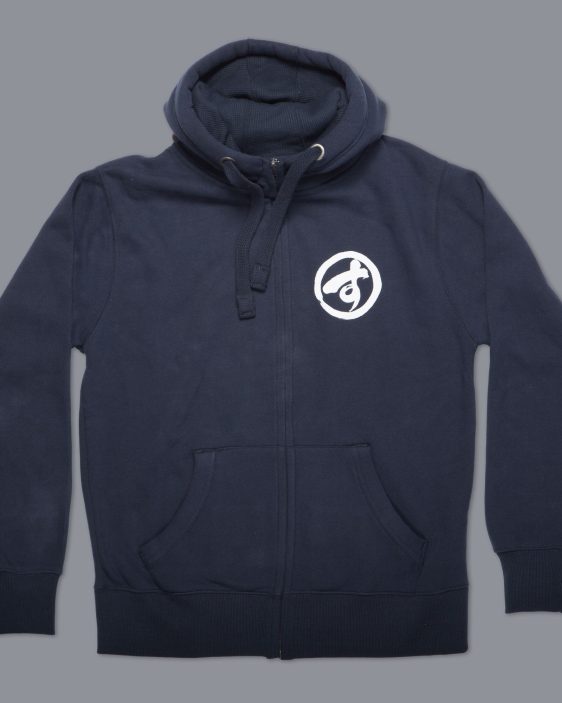 Scramble Brush Logo Zip Hoody - Navy Blue