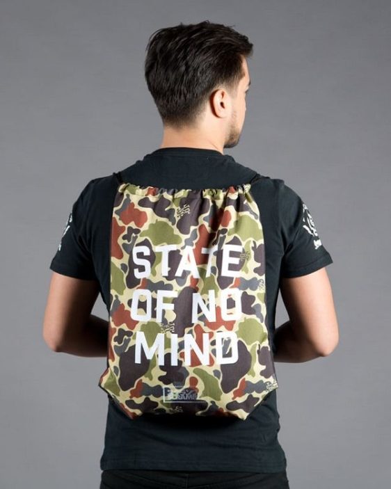 Scramble "No Mind" Camo Drawstring Bag