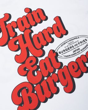 Scramble Train Hard, Eat Burgers Tee