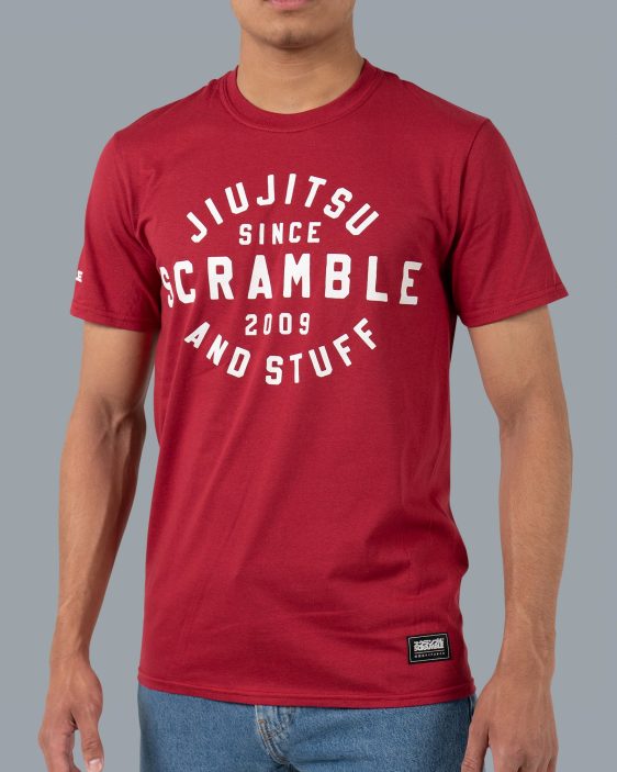 Scramble Jiu Jitsu and Stuff Type Tee - Red