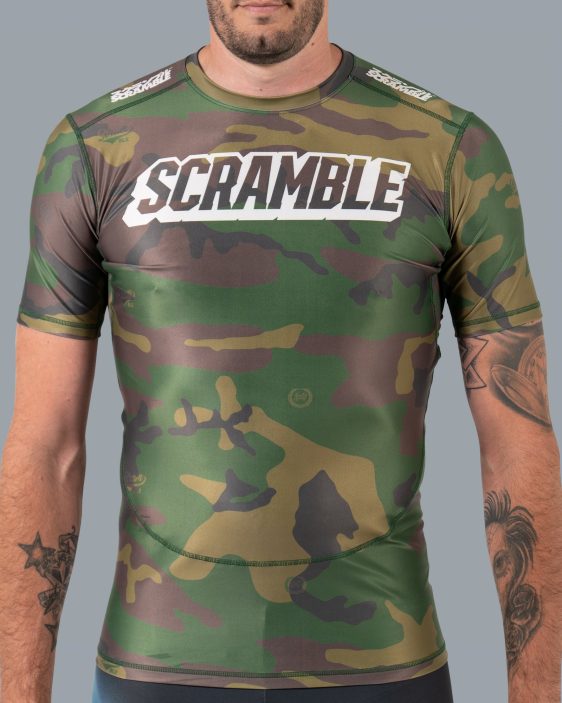 Scramble Tactic Rashguard - Woodland Camo