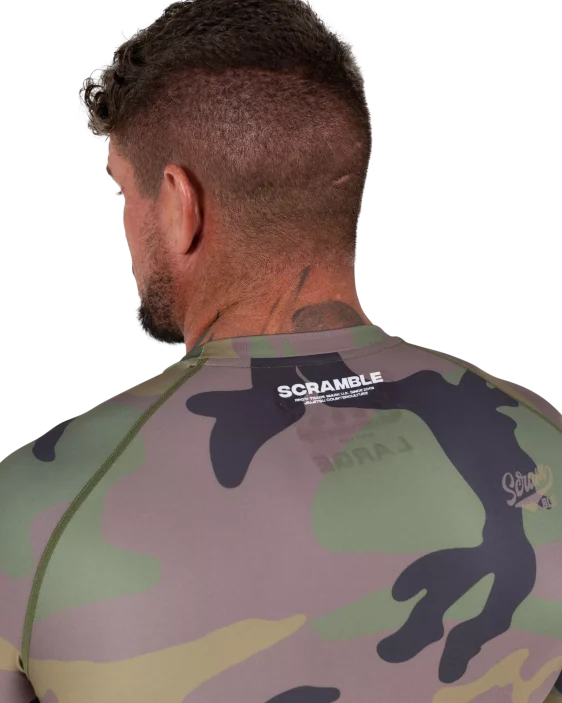 Scramble Base Rashguard - Woodland Camo