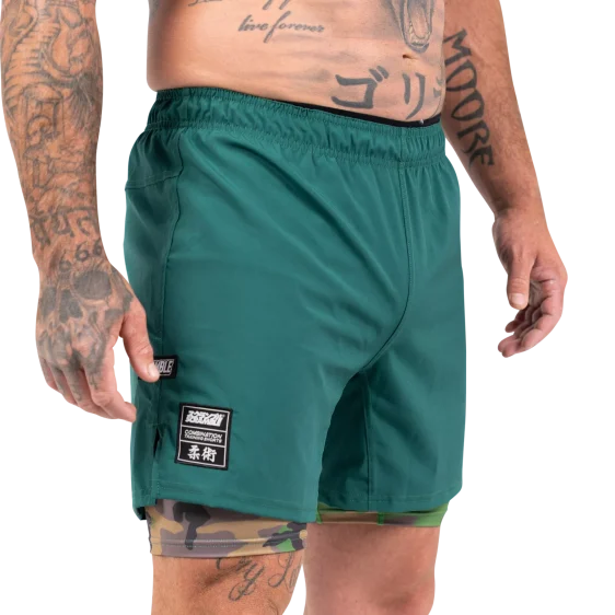 Scramble Combination Shorts - Green / Woodland Camo