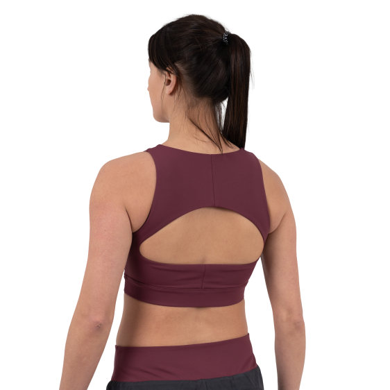 Hearts Cropped Tank Top - Burgundy