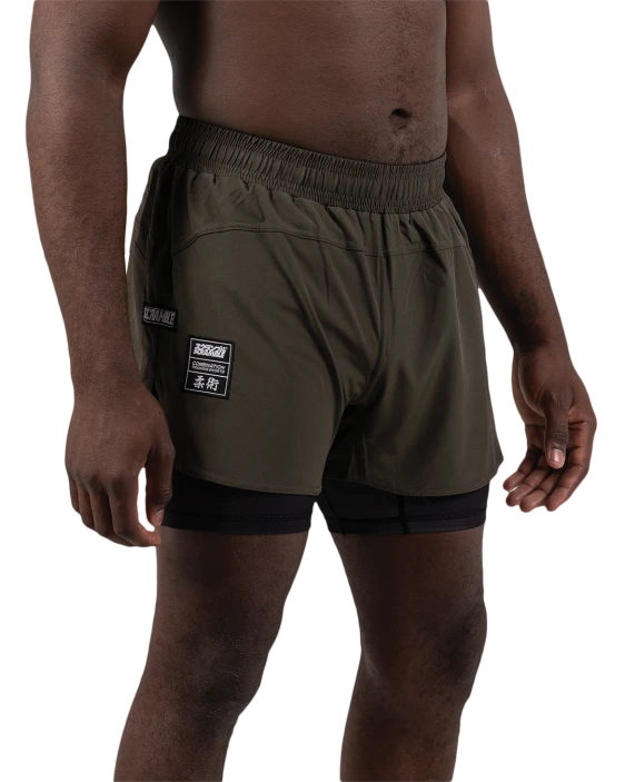 Combination Shorts - Khaki Green / Black