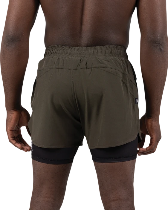 Combination Shorts - Khaki Green / Black