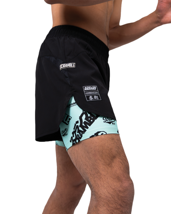 Combination Shorts - Seafoam/ Logotypes