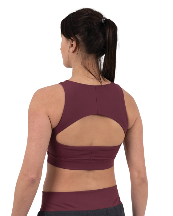 Hearts Cropped Tank Top - Burgundy