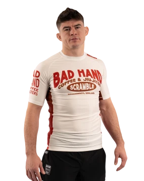 Scramble x Bad Hand Coffee Rashguard - White