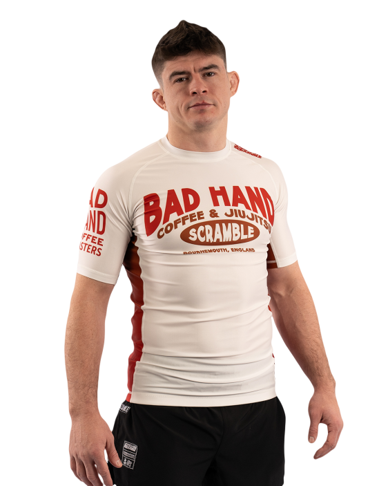 Scramble x Bad Hand Coffee Rashguard - White